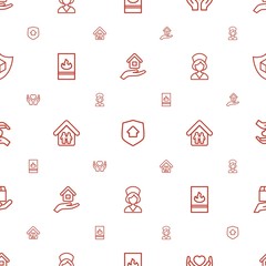insurance icons pattern seamless white background