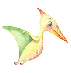 Watercolor dinosaurs Pterosaur © Ivan Feoktistov