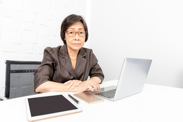 asian woman working