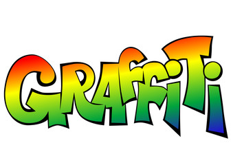 Letters in the style of street graffiti on a white background