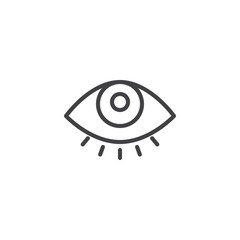 Human eye line icon. linear style sign for mobile concept and web design. Eye view outline vector icon. Vision symbol, logo illustration. Pixel perfect vector graphics
