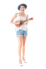 Young lady in casual summer outfits