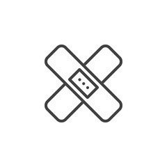 Medical plaster line icon. linear style sign for mobile concept and web design. Adhesive bandage outline vector icon. Symbol, logo illustration. Pixel perfect vector graphics