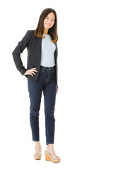 Asian lady isolated white backround