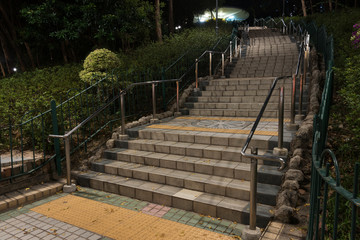 Stairway in park at night