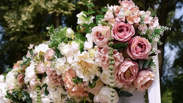 Wedding arch decoration with peony
