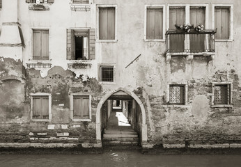 Old residential building in Venice, Italy
