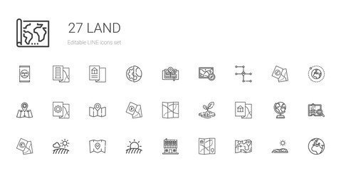 land icons set
