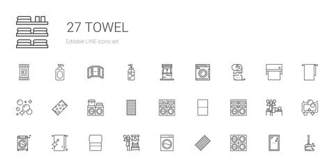 towel icons set