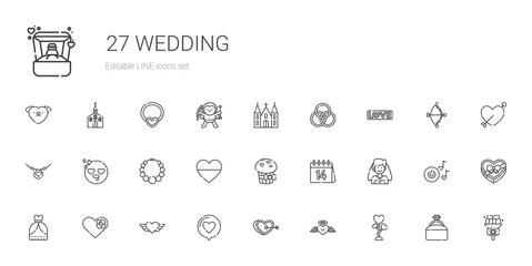 wedding icons set