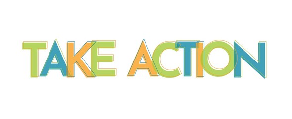 Take action word concept