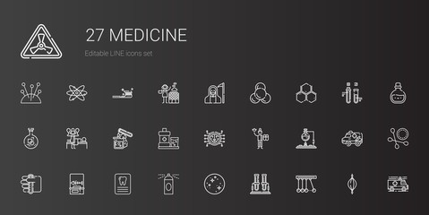 medicine icons set