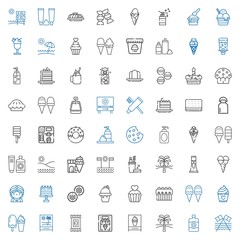 cream icons set