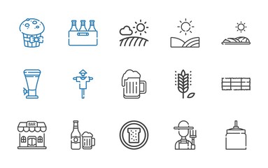 wheat icons set