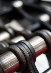 Closeup view of a Industrial chain,engineering concept and background