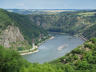 Loreley after next bend of the Rhine