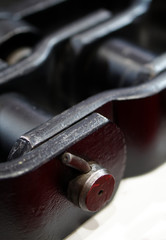 Closeup view of a Industrial chain,engineering concept and background