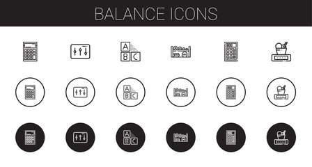 balance icons set