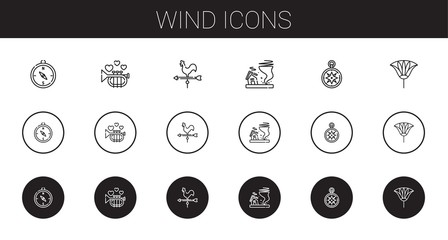 wind icons set