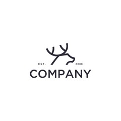 Simple Deer Logo, Deer Line Logo