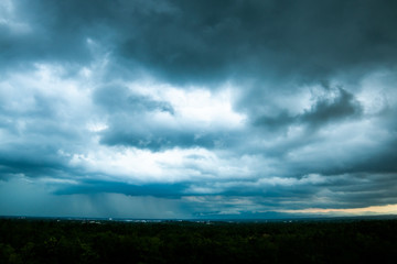 Obraz na płótnie Canvas thunder storm sky Rain clouds