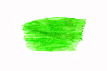 Green spot painted with watercolor on a white background.