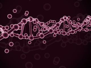 3d rendered dna  isolated on color background