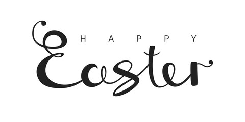 Hand drawn calligraphic inscription Happy Easter