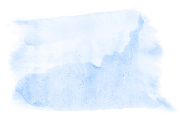 Abstract watercolor background hand-drawn on paper. Volumetric smoke elements. Blue color. For design, web, card, text, decoration, surfaces.