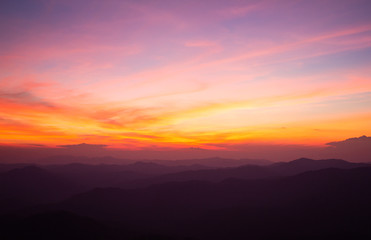 colorful dramatic sky with cloud at sunset