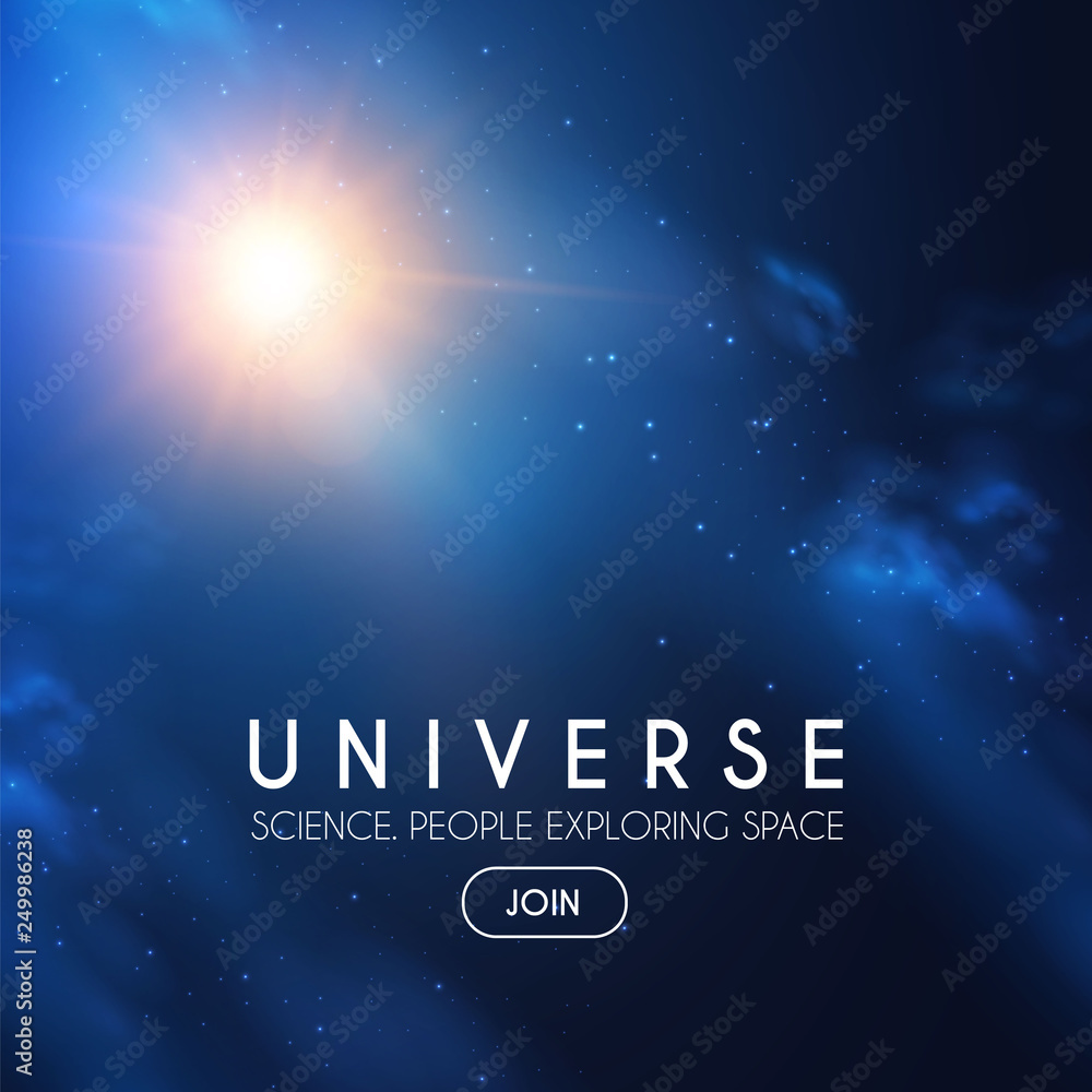 Wall mural universe. infinity space with nebula and star light. cosmos. shining blur background.