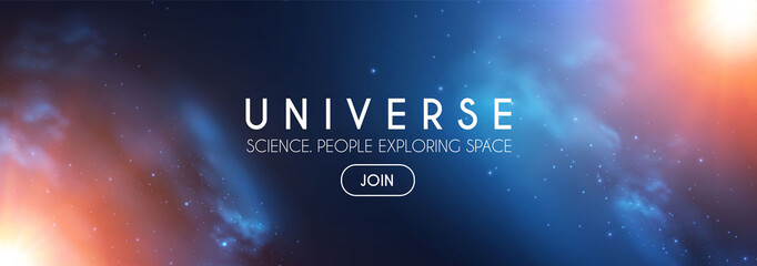 Universe. Infinity Space with Nebula and Star Light. Cosmos. Shining Blur Background. © feaspb