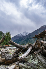 Fototapeta na wymiar View at Rakhcham of Mountains