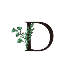 Green Florist D Letter Logo