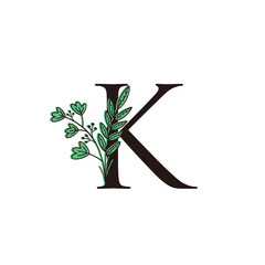 Green Florist K Letter Logo