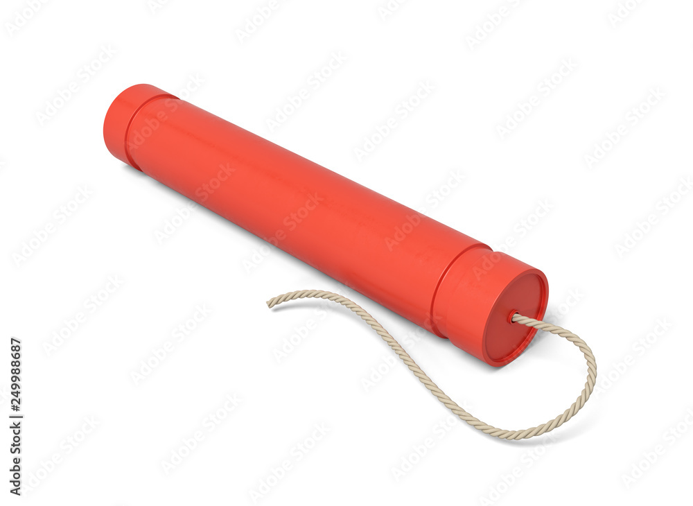 Aufkleber 3d rendering of a dynamite stick on a white background.