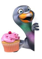 Fun pigeon - 3D Illustration