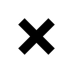 X mark icon on white background