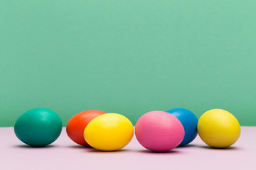 easter eggs on colour background - Image