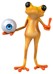 Fototapeta na wymiar Fun yellow frog - 3D Illustration