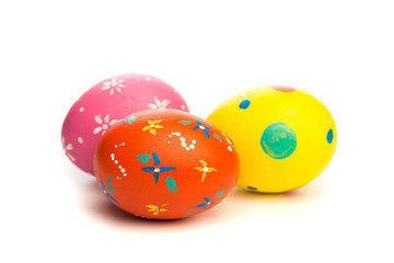 easter eggs isolated on white