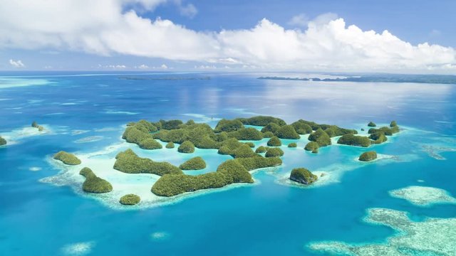 Palau 70 islands aerial hyper lapse