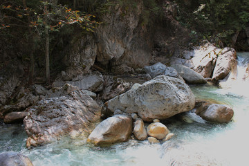 Fototapeta na wymiar River and Springs in Pozar Thermal Baths Aridaia Greece