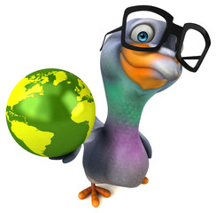 Fun pigeon - 3D Illustration