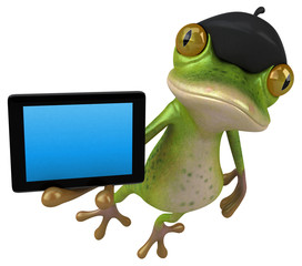 Fototapeta premium Fun french frog - 3D Illustration