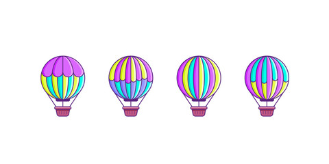 Obraz premium Set of air balloon icons.