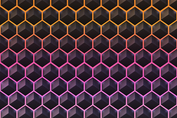 Abstract 3D geometrical background of cubes creating honeycomb cell
