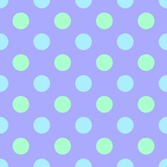 Polka dots seamless pattern vector blue background
