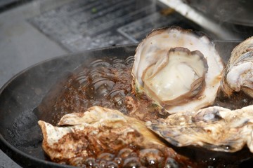 牡蠣の鉄板焼き