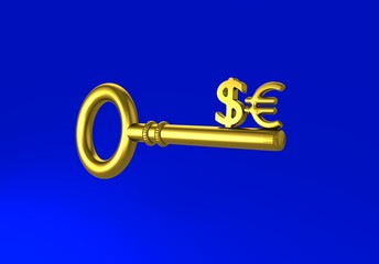 euro and dollars symbol, 3d illustration